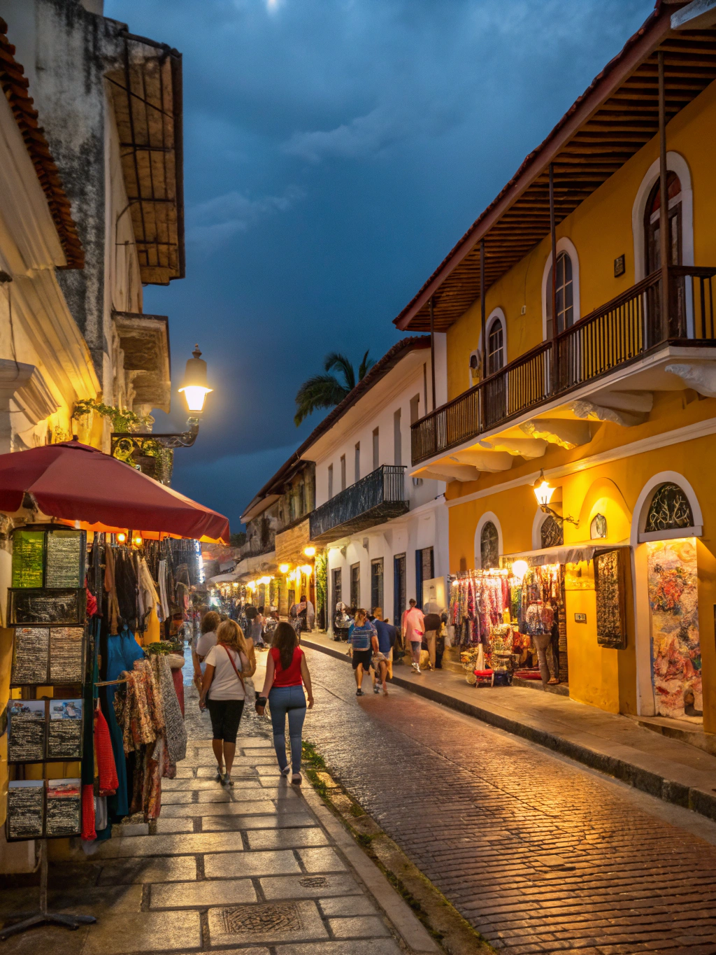 Casco Antiguo historic district street view near American Trade Hotel, Panama City