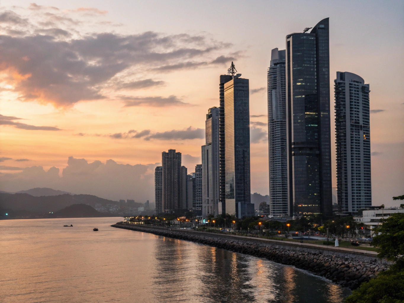 Costa del Este modern skyline in Panama City